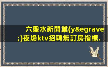 六盤水新開業(yè)夜場ktv招聘無訂房指標.2023年歡迎加入