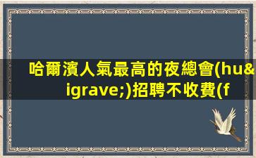 哈爾濱人氣最高的夜總會(huì)招聘不收費(fèi)不亂收費(fèi)