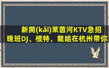 新開(kāi)萊茵河KTV急招晚班DJ、模特，龍姐在杭州帶你上班