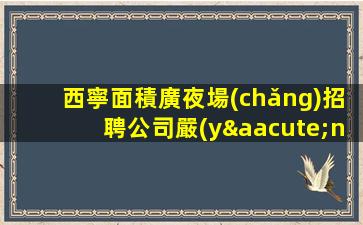 西寧面積廣夜場(chǎng)招聘公司嚴(yán)重缺人中