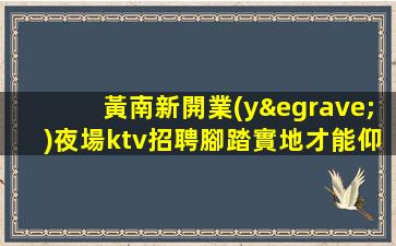 黃南新開業(yè)夜場ktv招聘腳踏實地才能仰望星空